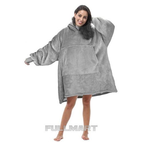 Толстовка плед з капюшоном Huggle Hoodie сіра